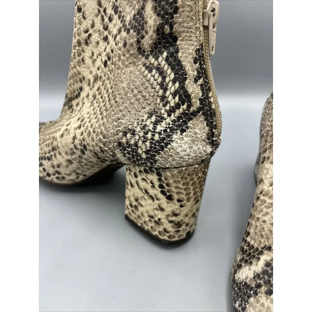 Free People Snake Skin Reptile Block Heel Women’s Boots Size 37‎